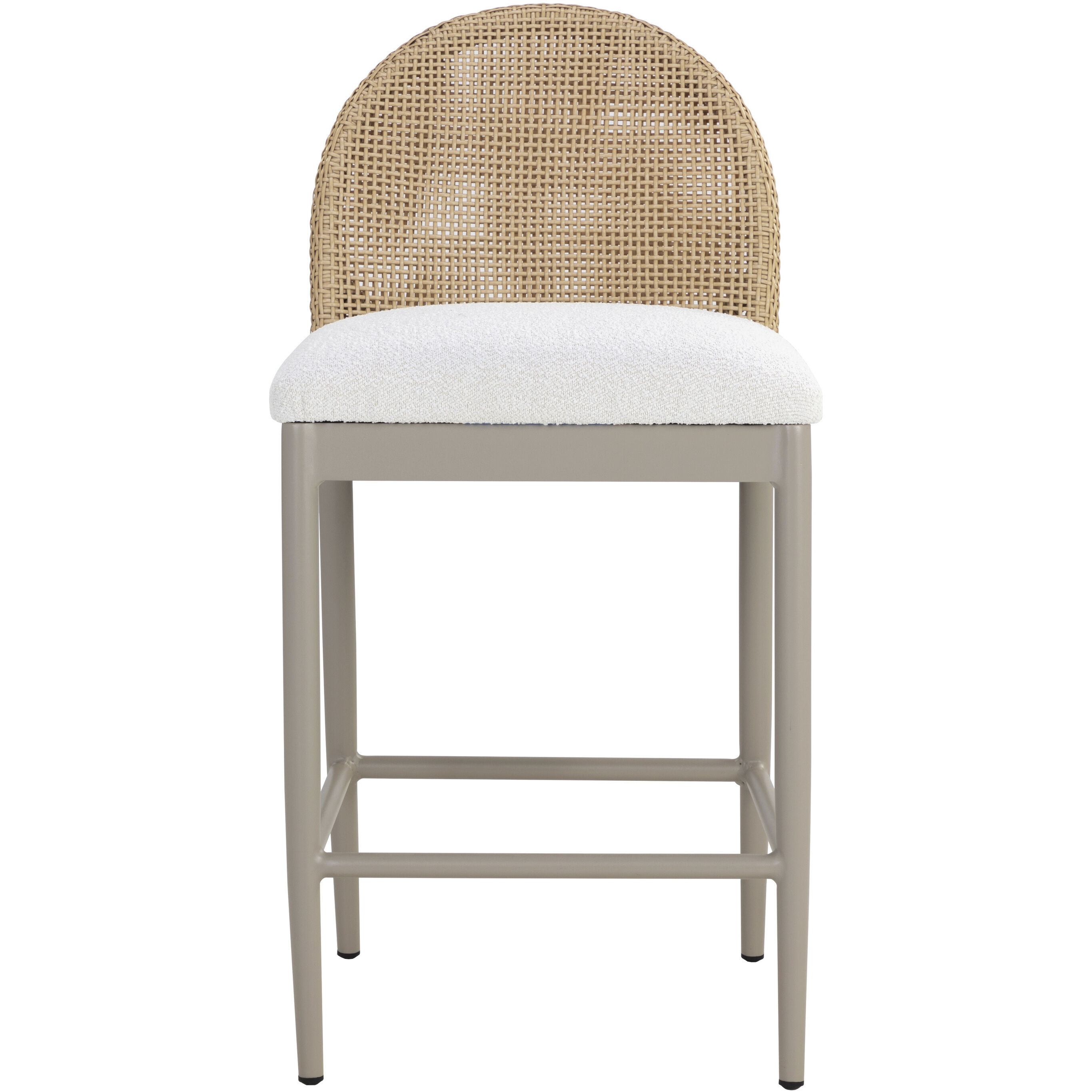Calandri 36 inch Greige / Louis Cream Outdoor Counter Stool in Natural / Louis Cream
